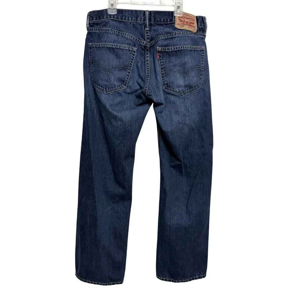 Levi's 559 Blue Denim Jeans Men's Size 32x30 Straight 100% Cotton